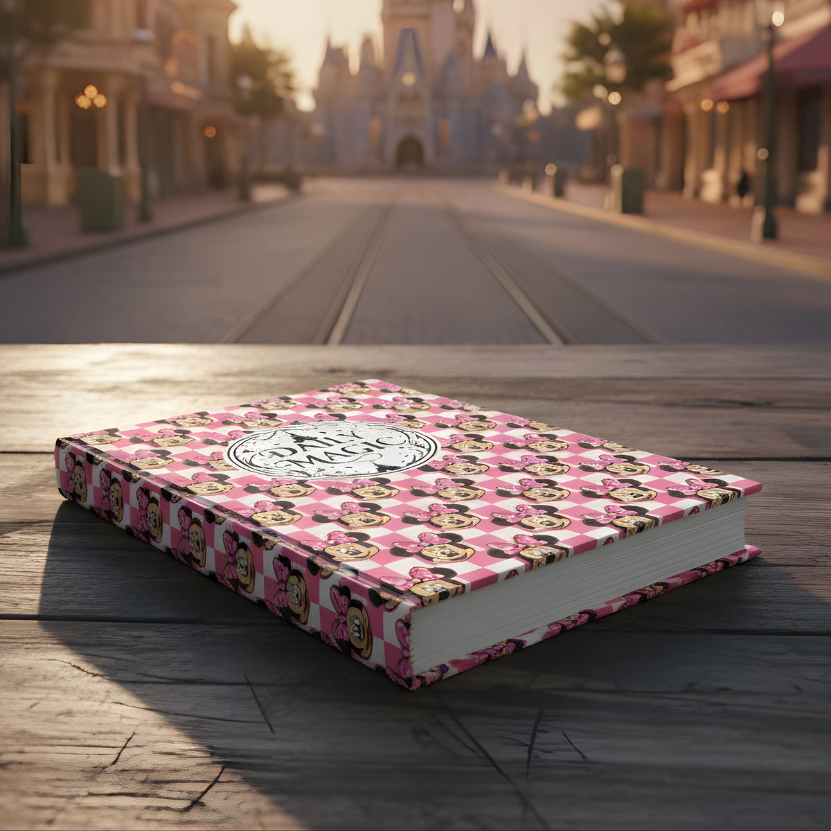 Pink Checkerboard Minnie Daily Magic Matte Hardcover Journal