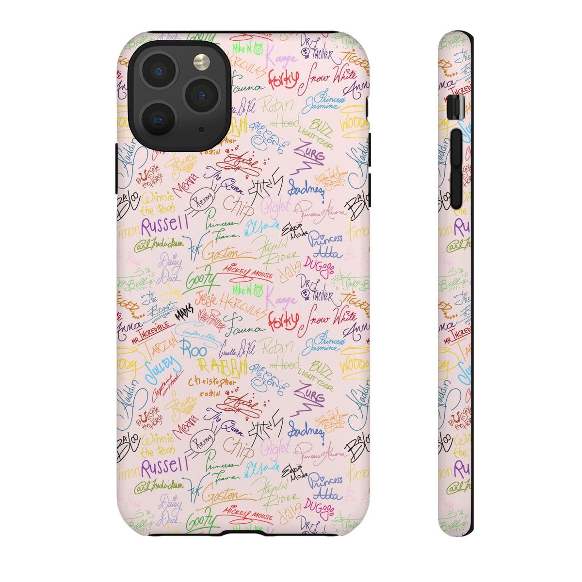 Character Autographs on Pink Resort Ready Cell Phone Tech Case