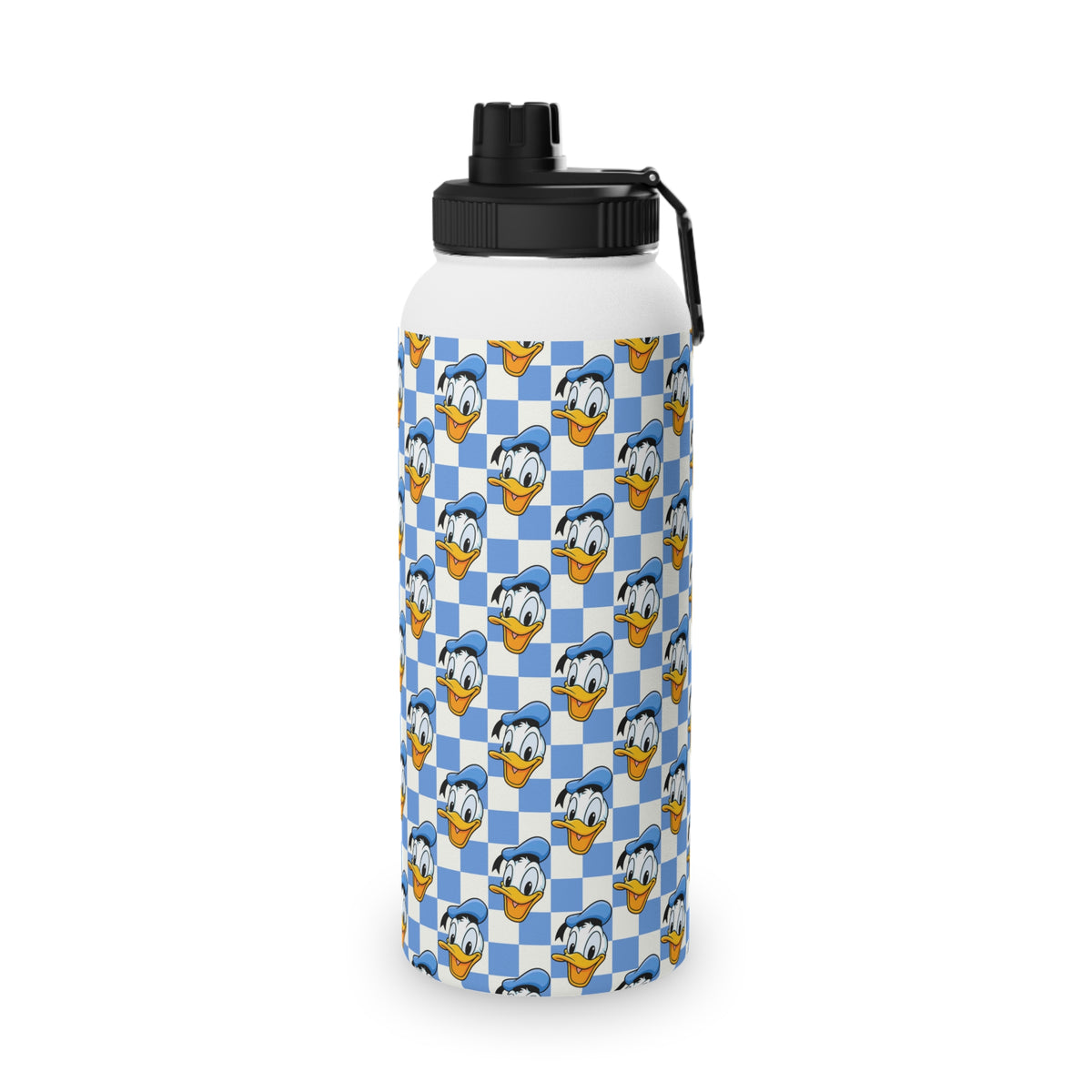 Blue Checkerboard Donald Stainless Steel Water Bottle