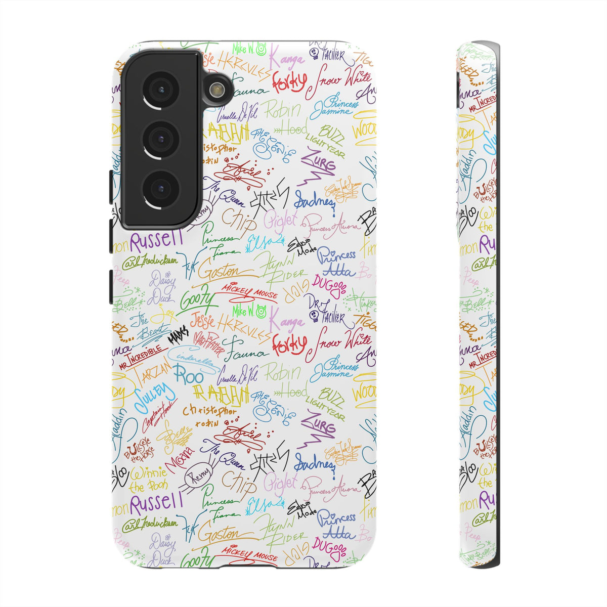 Character Autographs on White Resort Ready Cell Phone Tech Case