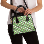 Green Checkerboard Goofy Shoulder Handbag