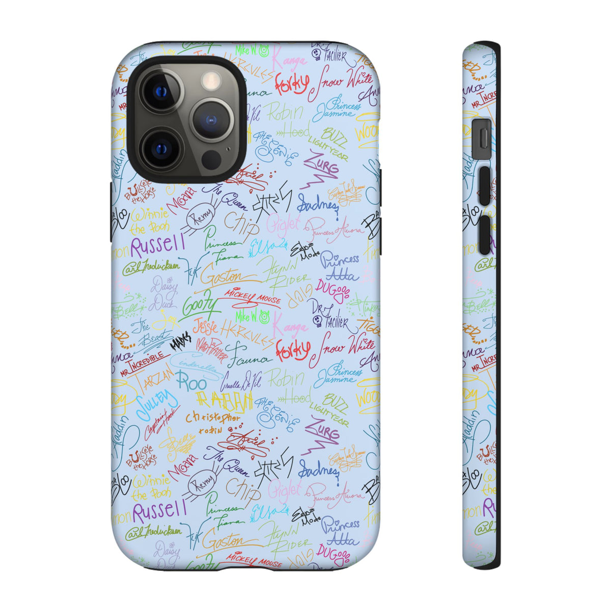 Character Autographs on Blue Resort Ready Cell Phone Tech Case