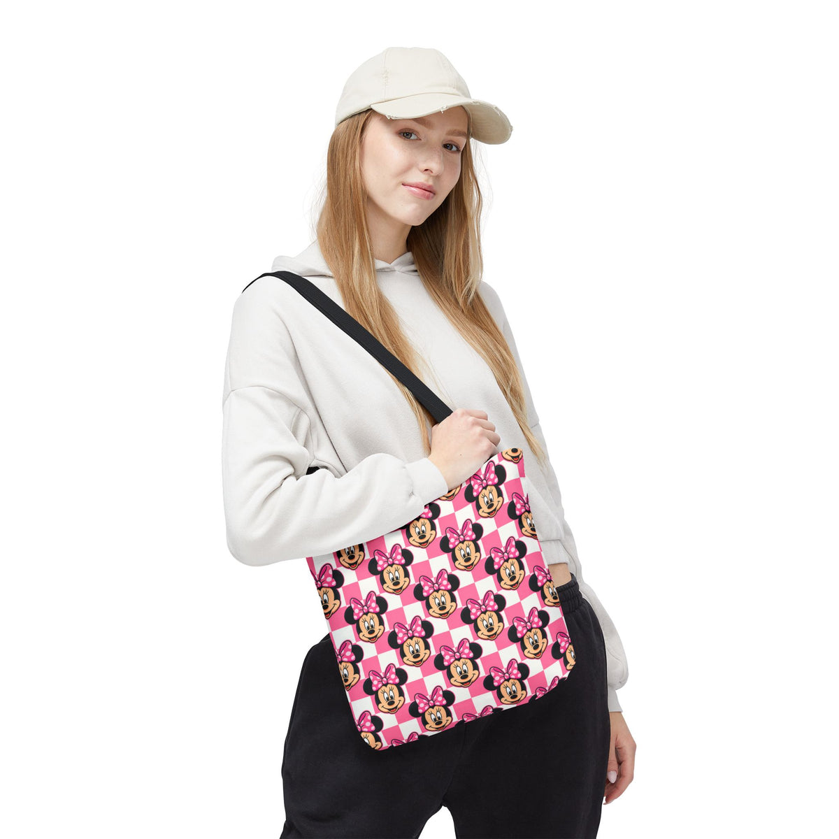 Pink Checkerboard Minnie Tote Bag