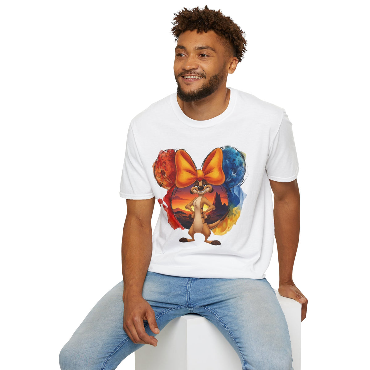 Lion King - Timon's Sunset Orange Vignette Unisex Graphic Tee