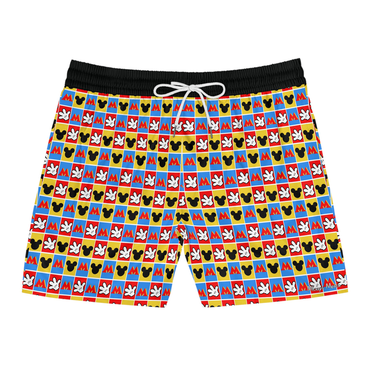 Checkerboard Mickey Hands Swim Trunks