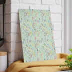 Character Autographs on Green Glass Cutting Board