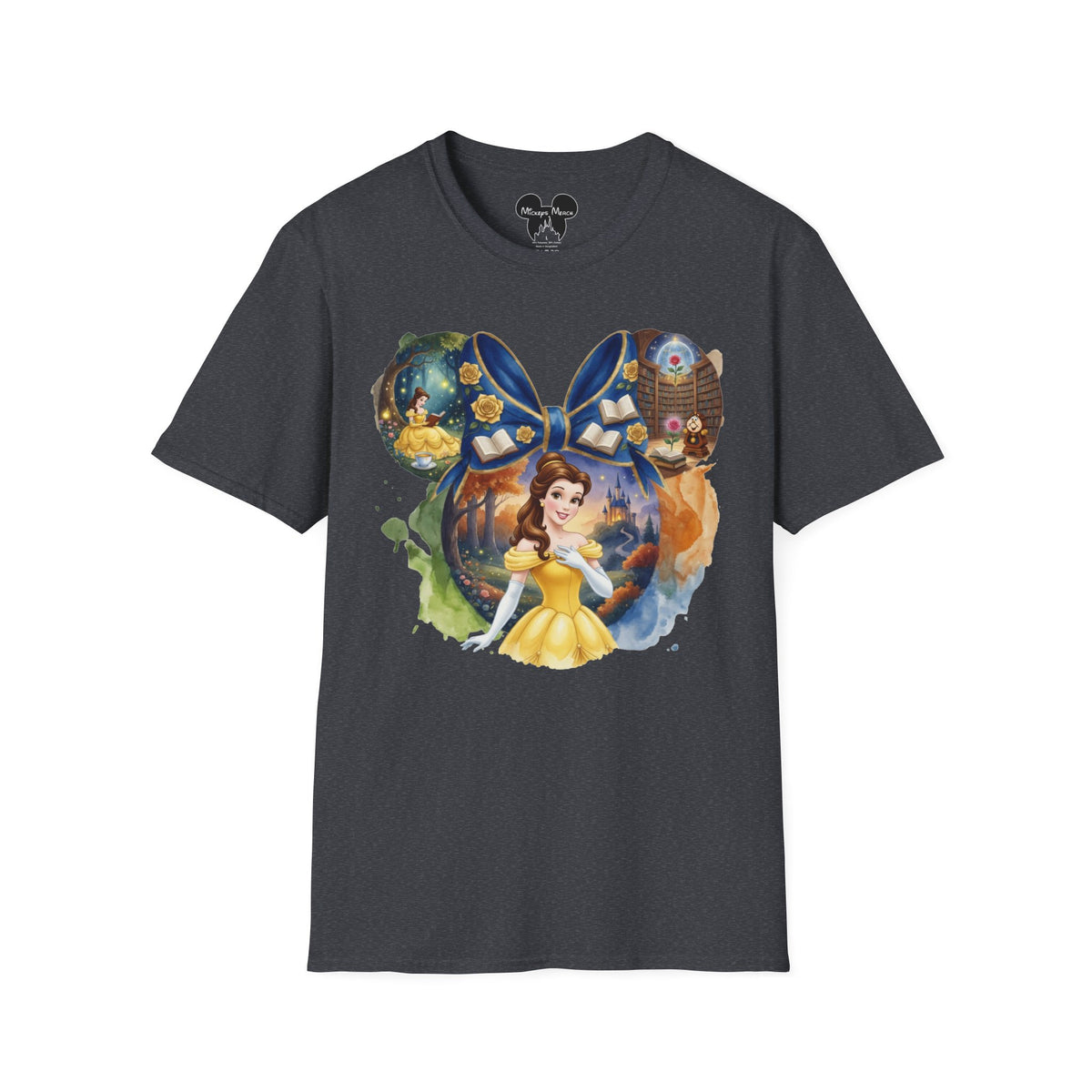 Disney Princess - Belle's Enchanted Rose Library Vignette Unisex Graphic Tee