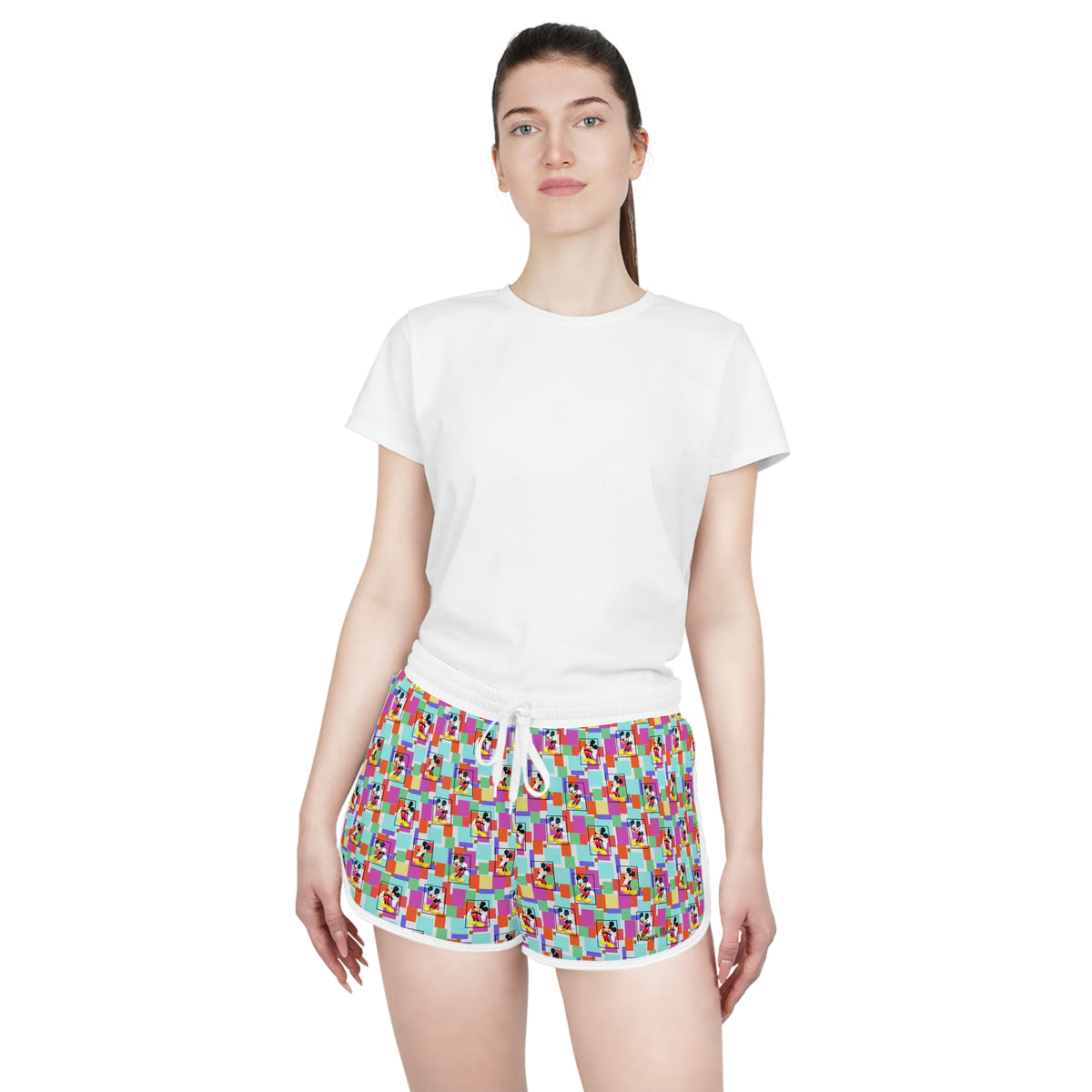Colorblock Mickey Relaxed Dolphin Shorts