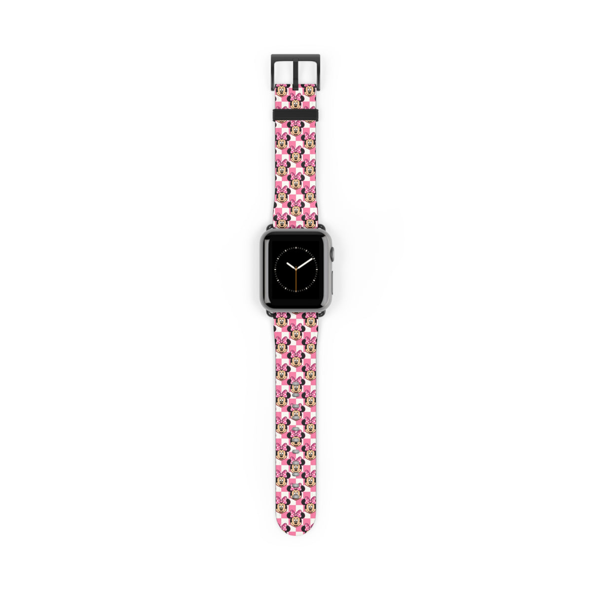 Pink Checkerboard Minnie Whimsical Watch Band - Apple