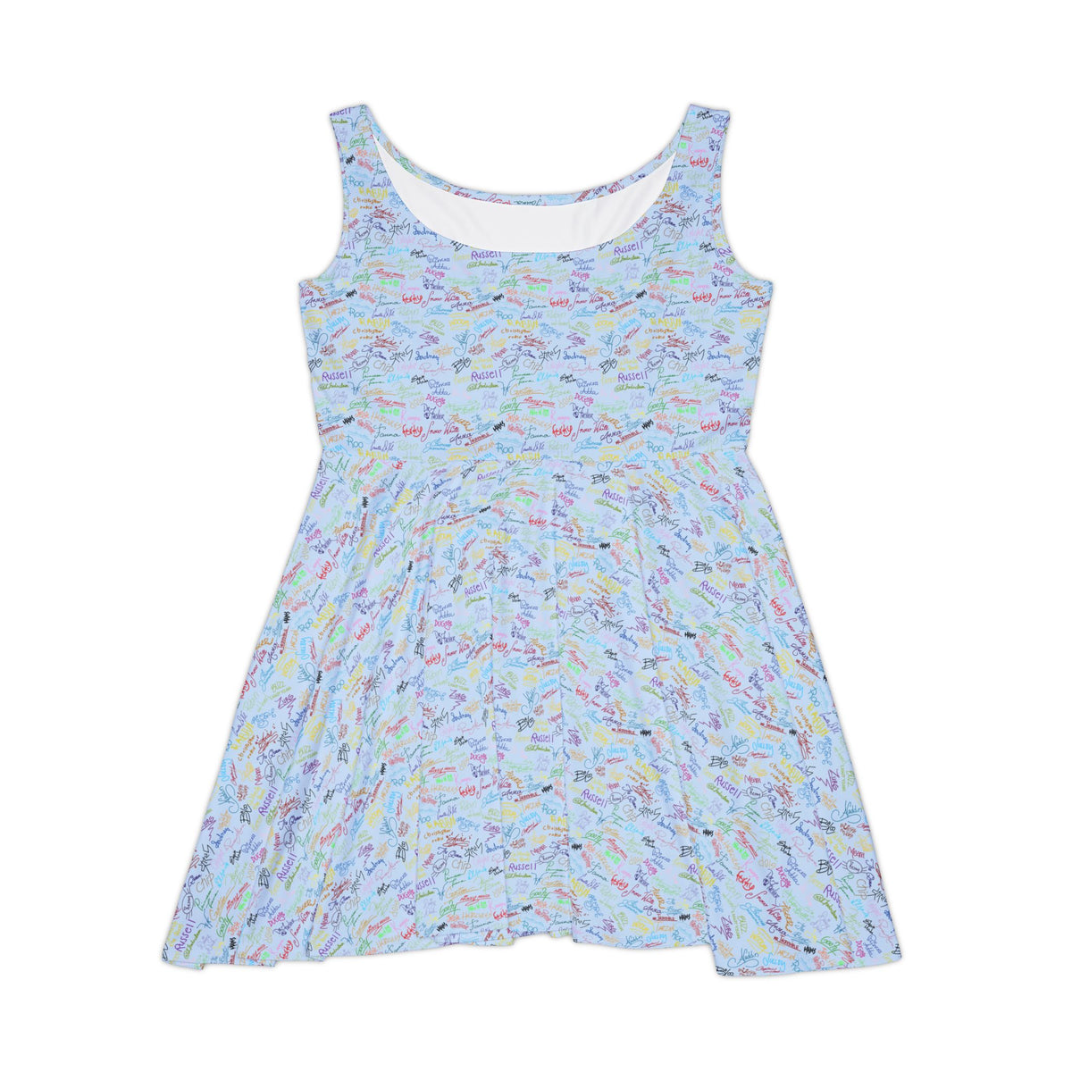 Character Autographs on Blue Sundress