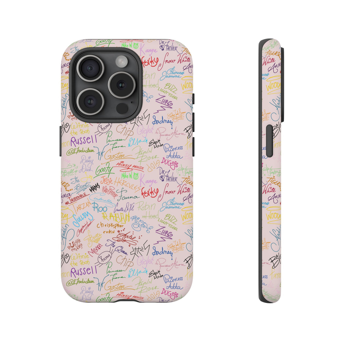 Character Autographs on Pink Resort Ready Cell Phone Tech Case