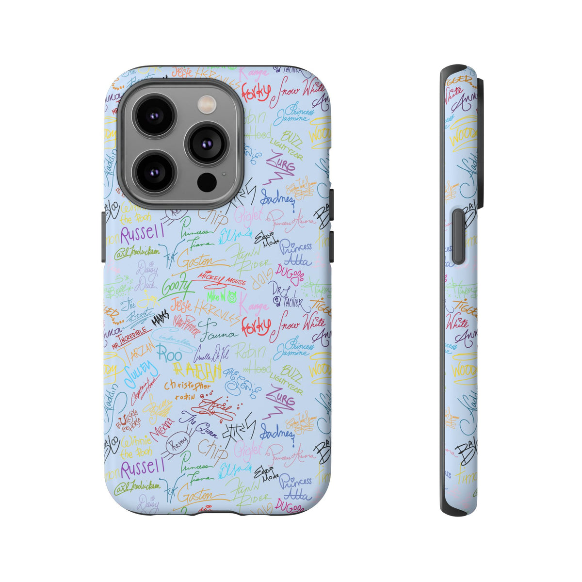 Character Autographs on Blue Resort Ready Cell Phone Tech Case
