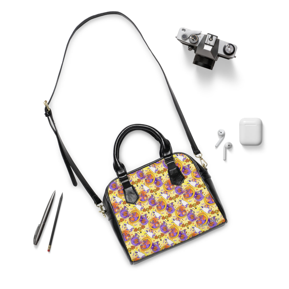 Figment on the Moon Yellow Shoulder Handbag