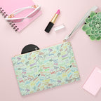 Character Autographs on Green Convertible Wristlet Clutch