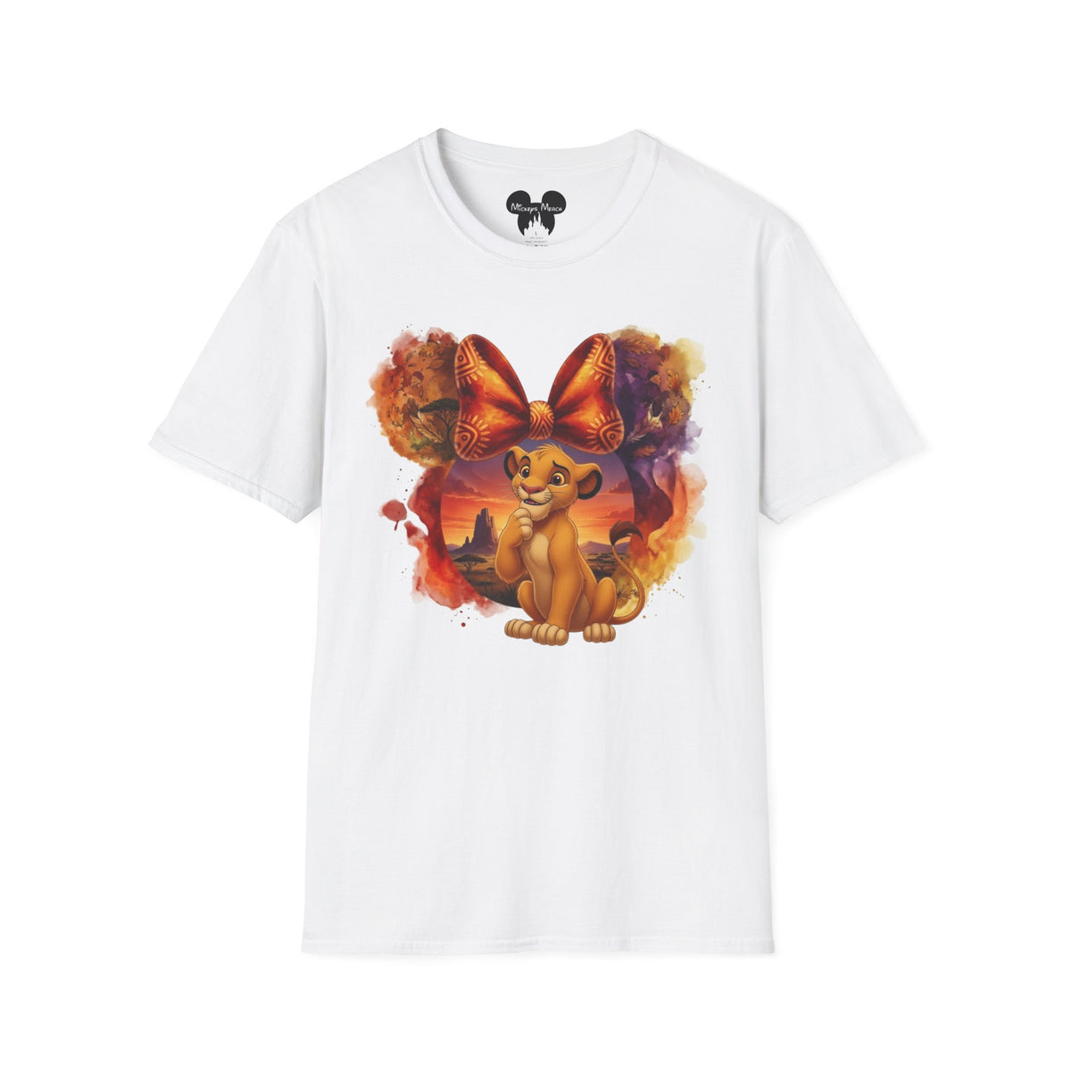 Lion King - Simba's Curious Sunset Tribal Vignette Unisex Graphic Tee