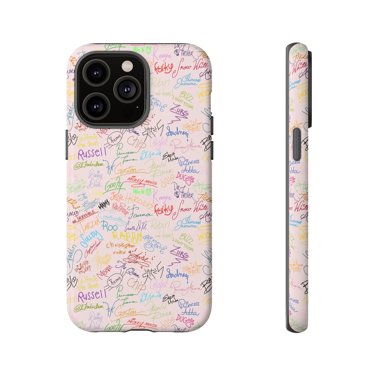 Character Autographs on Pink Resort Ready Cell Phone Tech Case