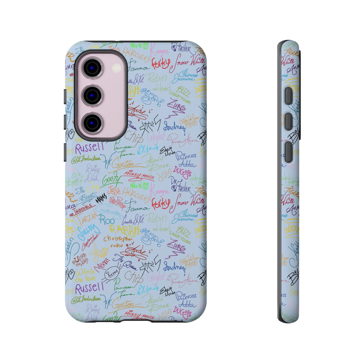 Character Autographs on Blue Resort Ready Cell Phone Tech Case