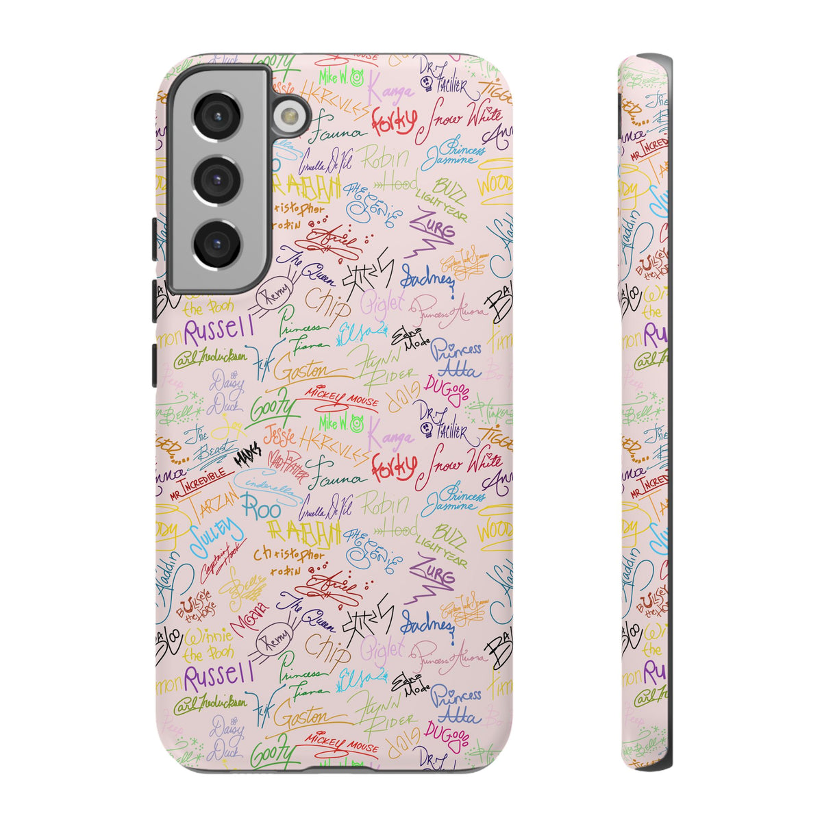 Character Autographs on Pink Resort Ready Cell Phone Tech Case