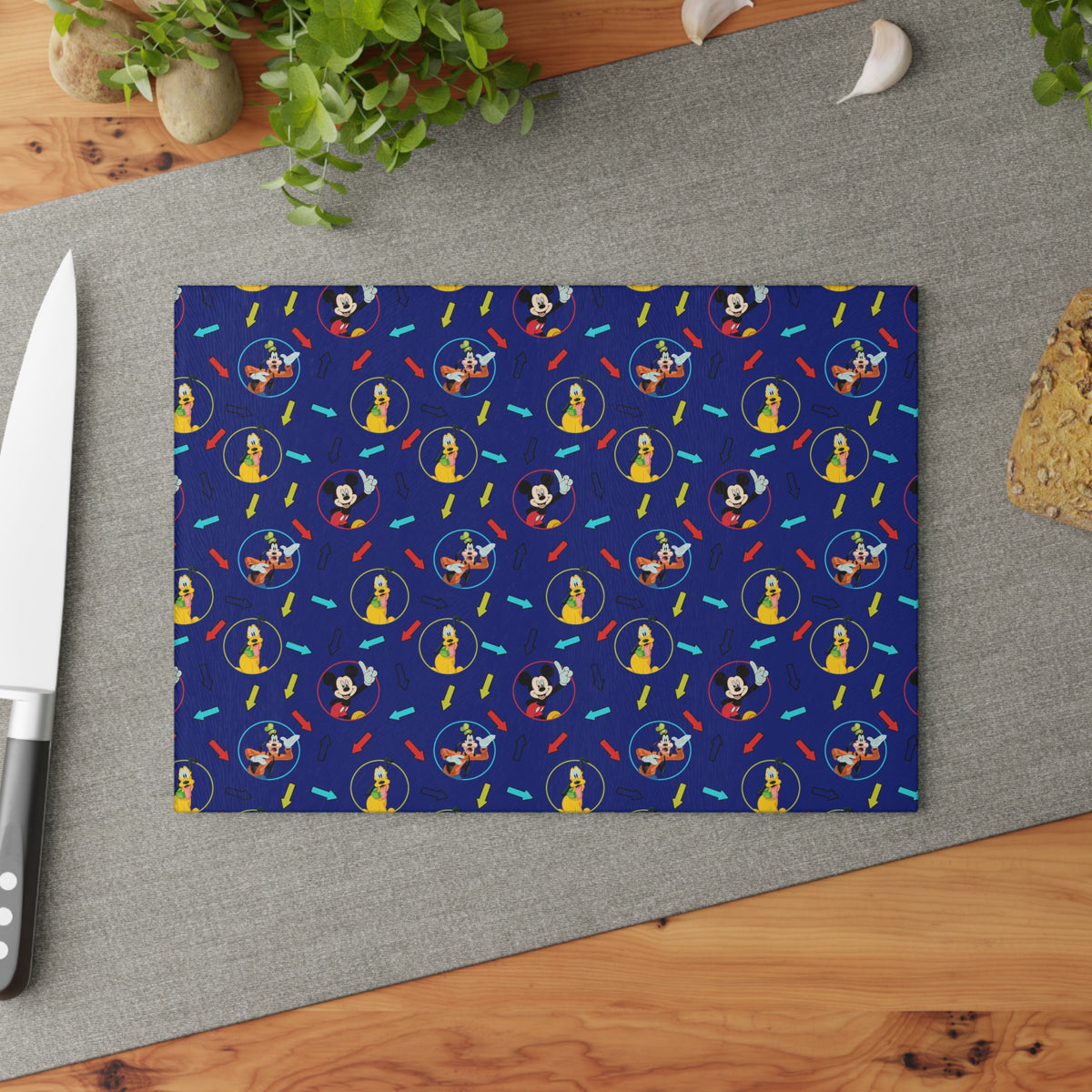 Character Arrows Glass Cutting Board