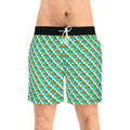 Teal Checkerboard Pluto Swim Trunks