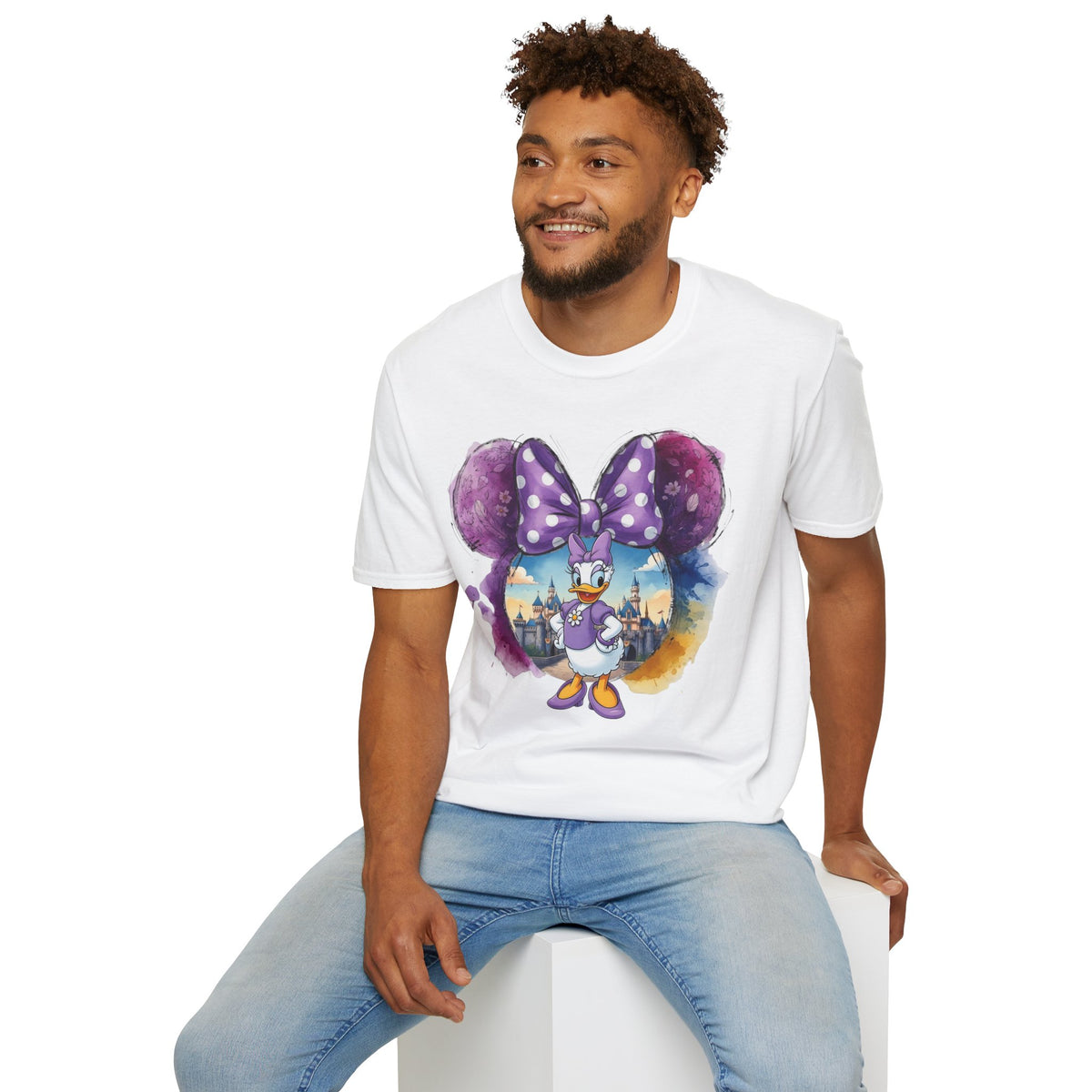 Sensational Six - Daisy's Purple Polka Dot Castle Vignette Unisex Graphic Tee