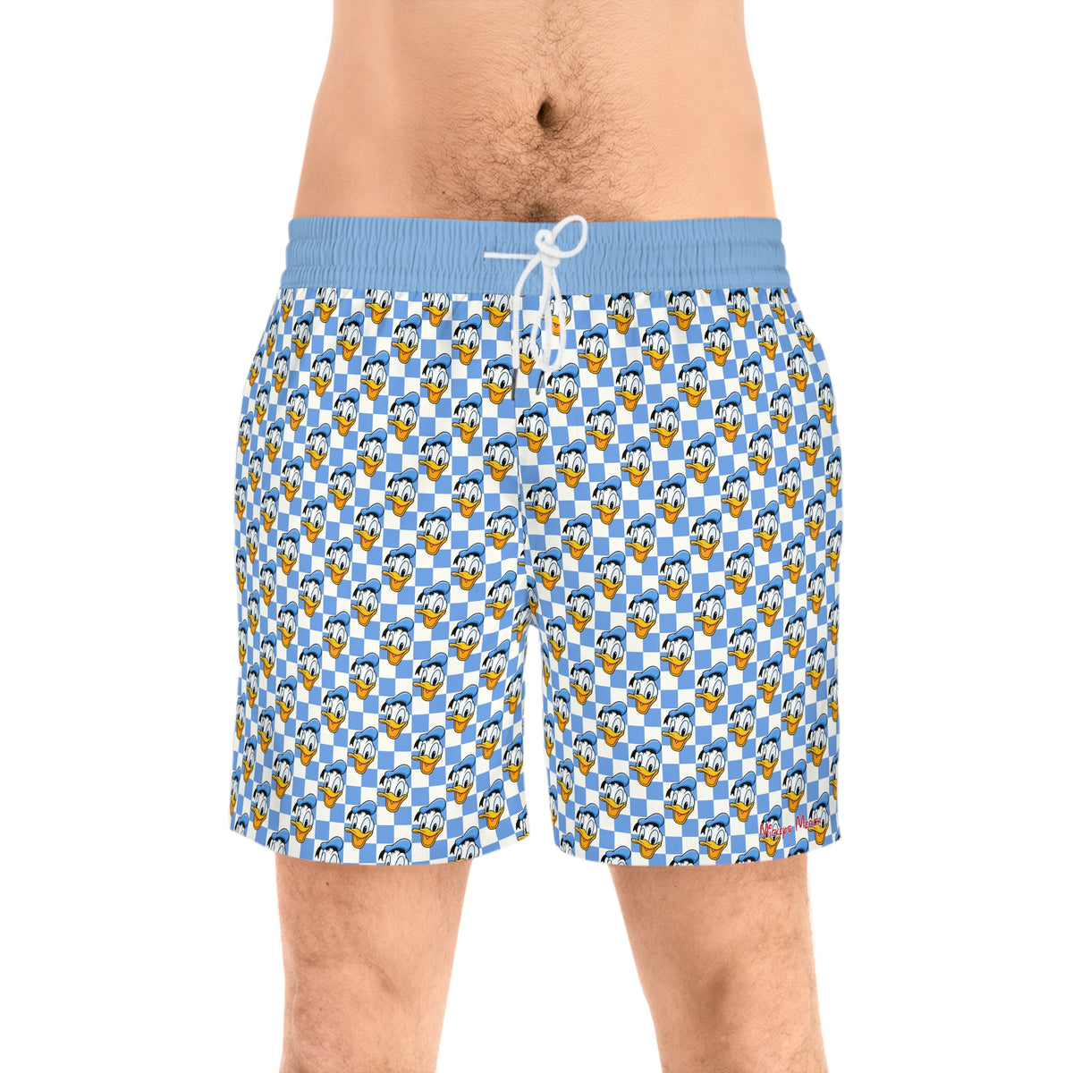 Blue Checkerboard Donald Swim Trunks
