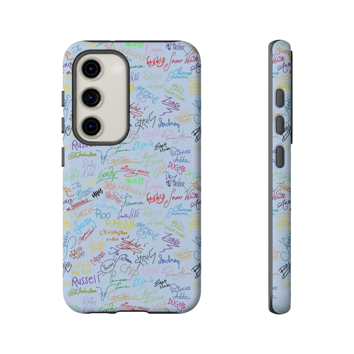 Character Autographs on Blue Resort Ready Cell Phone Tech Case