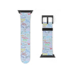 Character Autographs on Blue Whimsical Watch Band - Apple