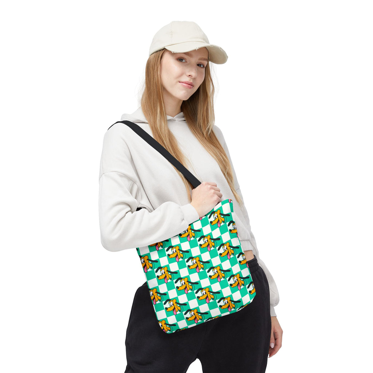 Teal Checkerboard Pluto Tote Bag