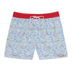 Character Autographs on Blue Swim Trunks