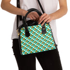 Teal Checkerboard Pluto Shoulder Handbag