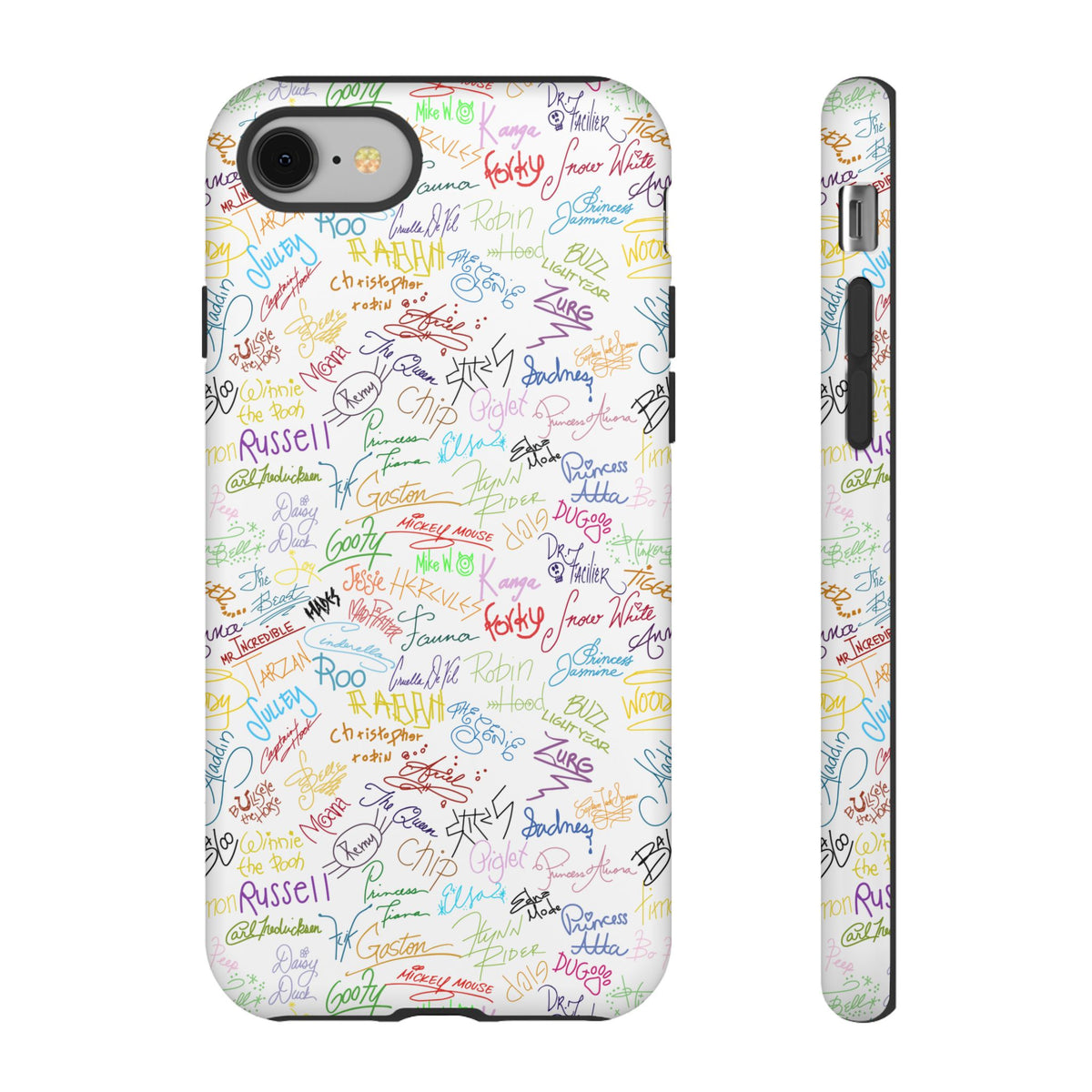 Character Autographs on White Resort Ready Cell Phone Tech Case