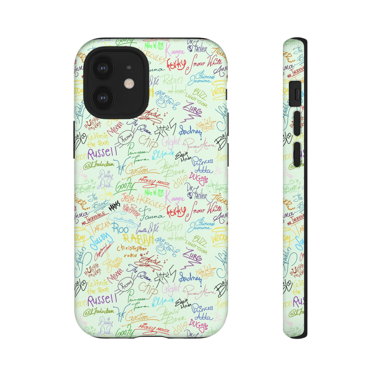 Character Autographs on Green Resort Ready Cell Phone Tech Case