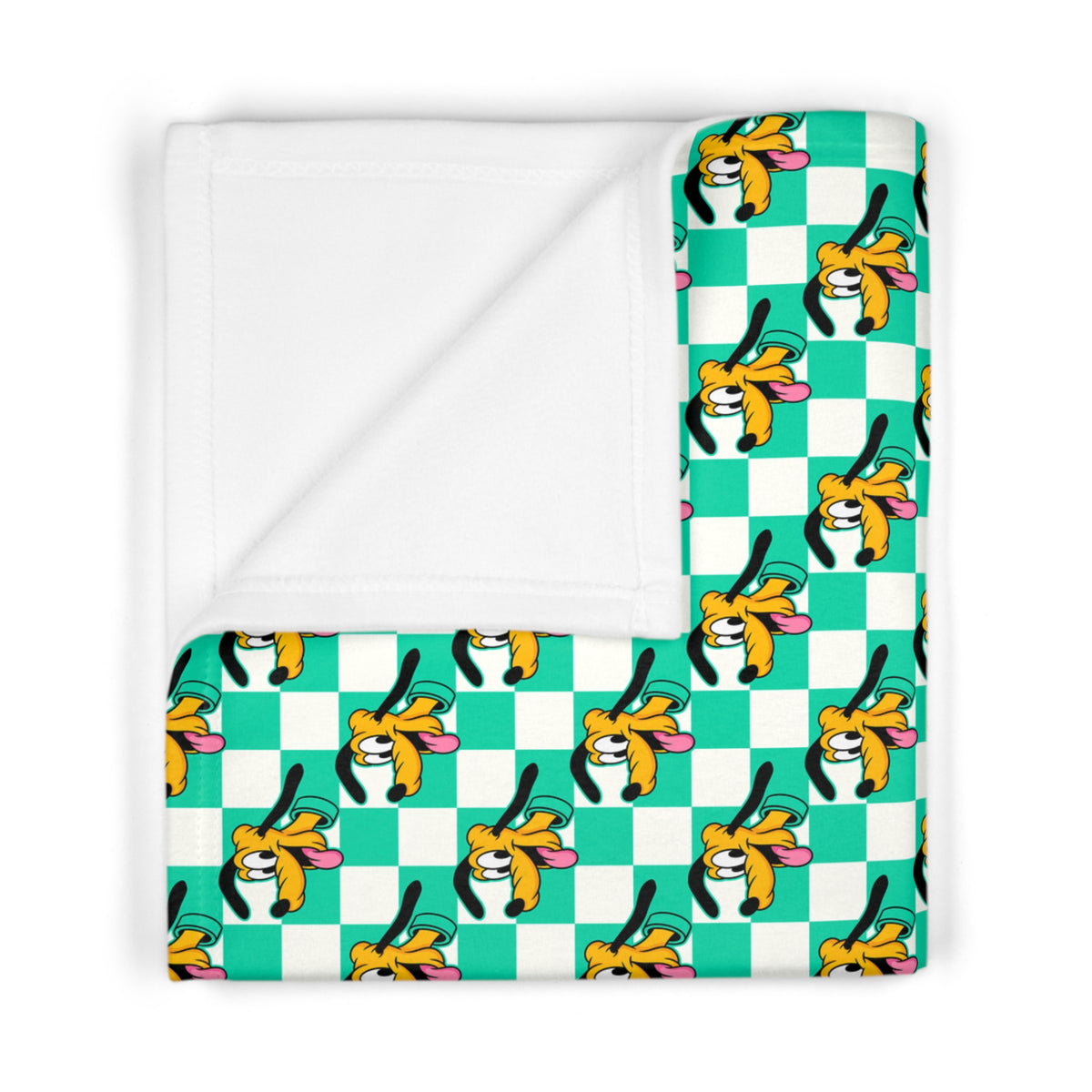Teal Checkerboard Pluto Happily Ever After Baby Blanket