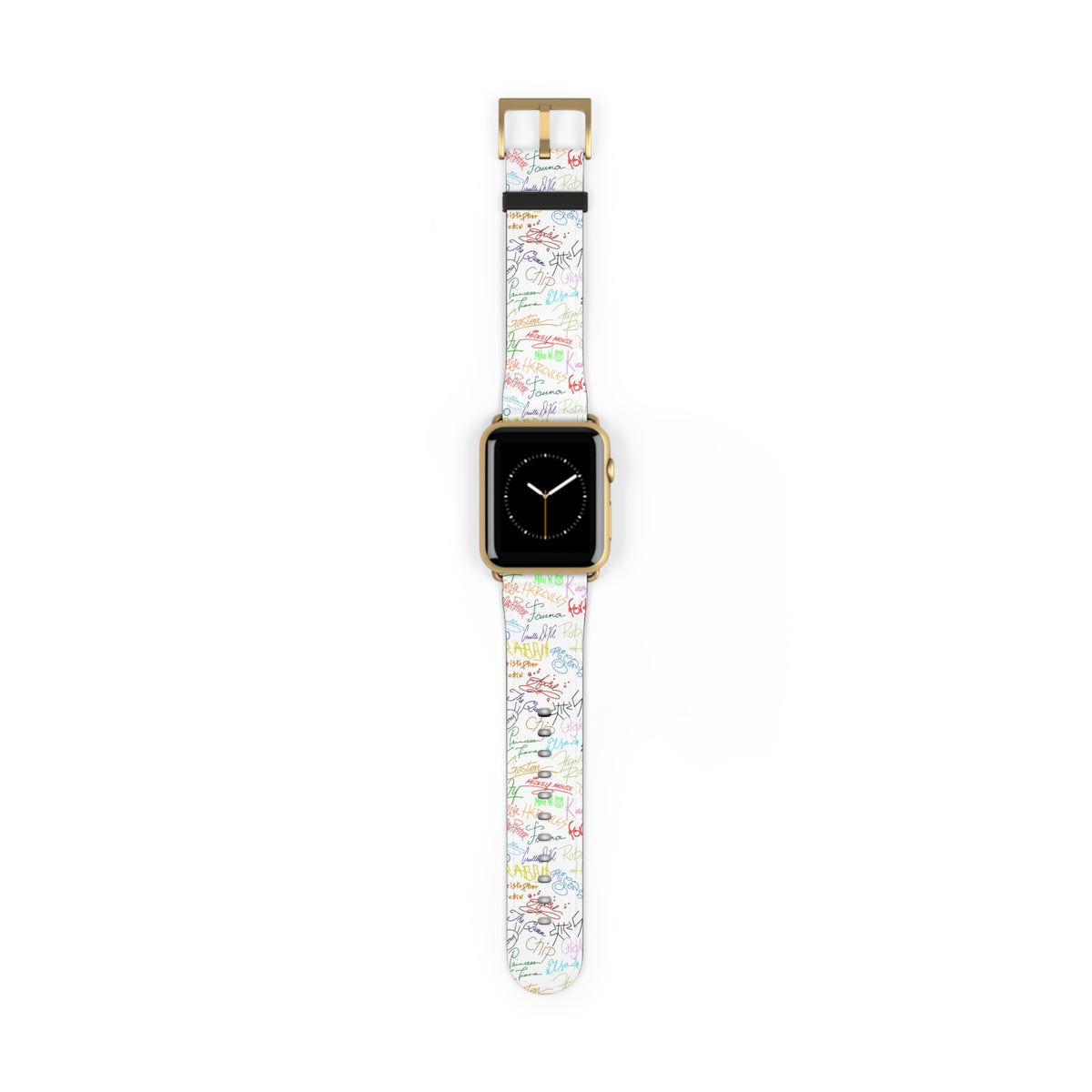 Character Autographs on White Whimsical Watch Band - Apple