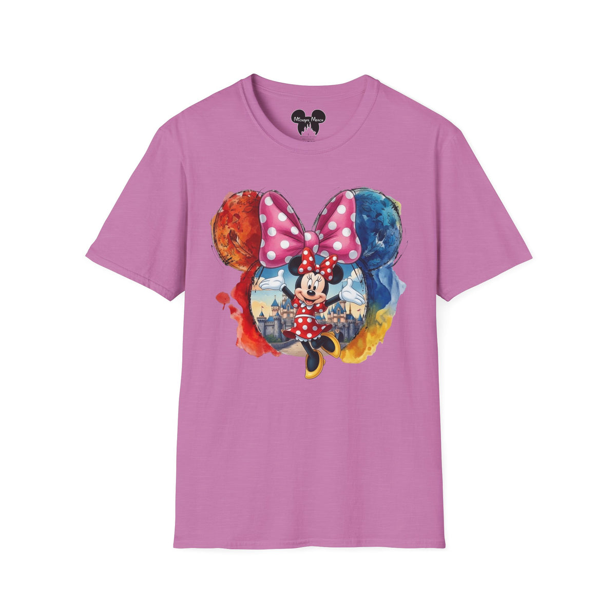 Sensational Six - Minnie's Pink Polka Dot Castle Vignette Unisex Graphic Tee