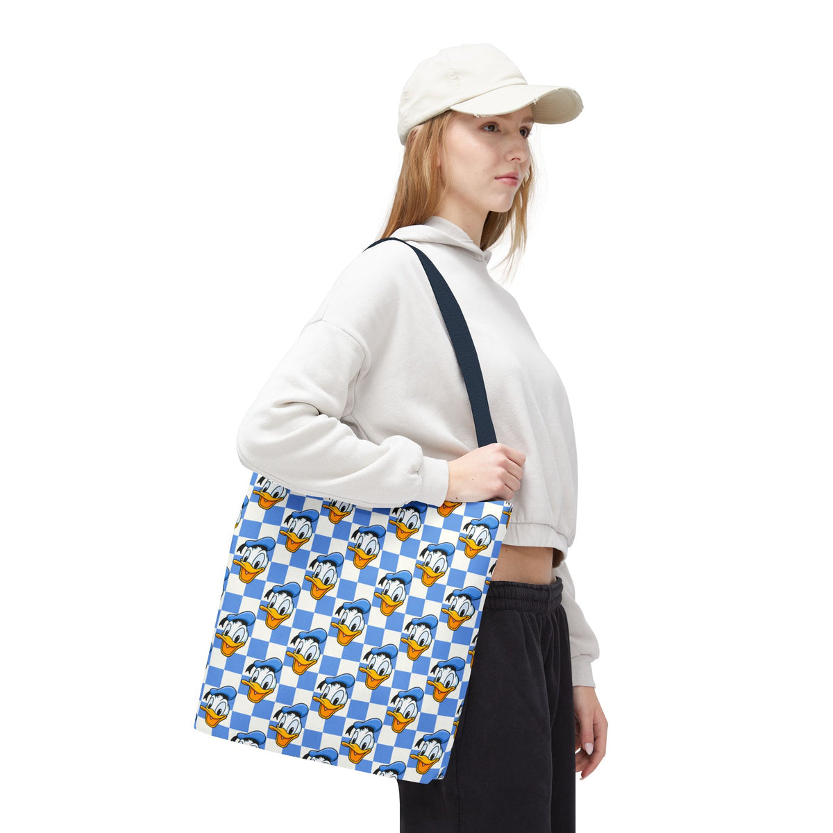 Blue Checkerboard Donald Tote Bag