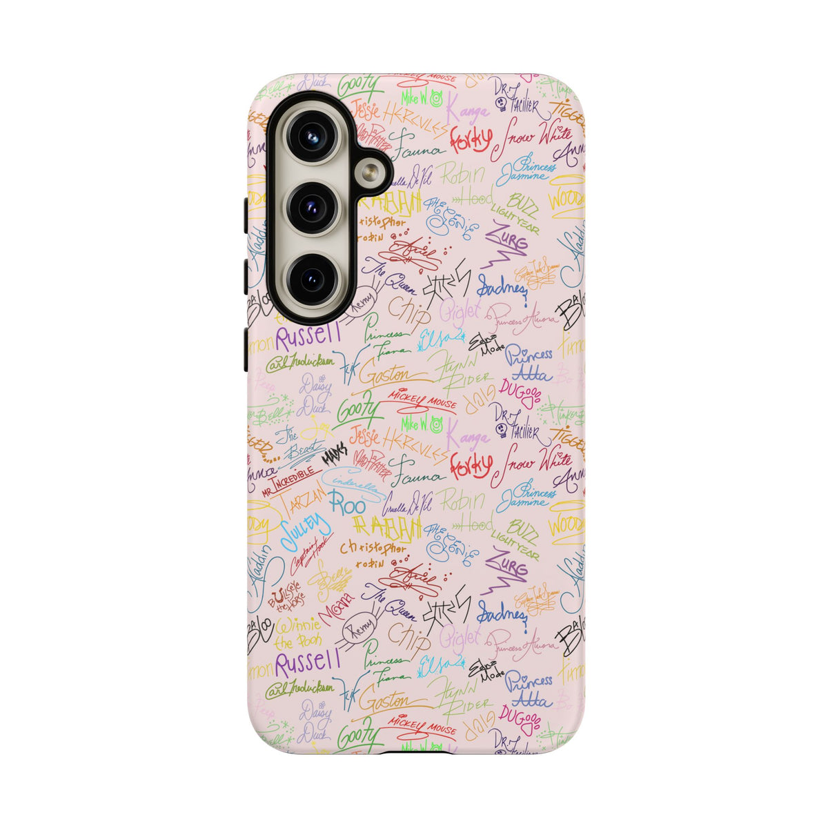 Character Autographs on Pink Resort Ready Cell Phone Tech Case