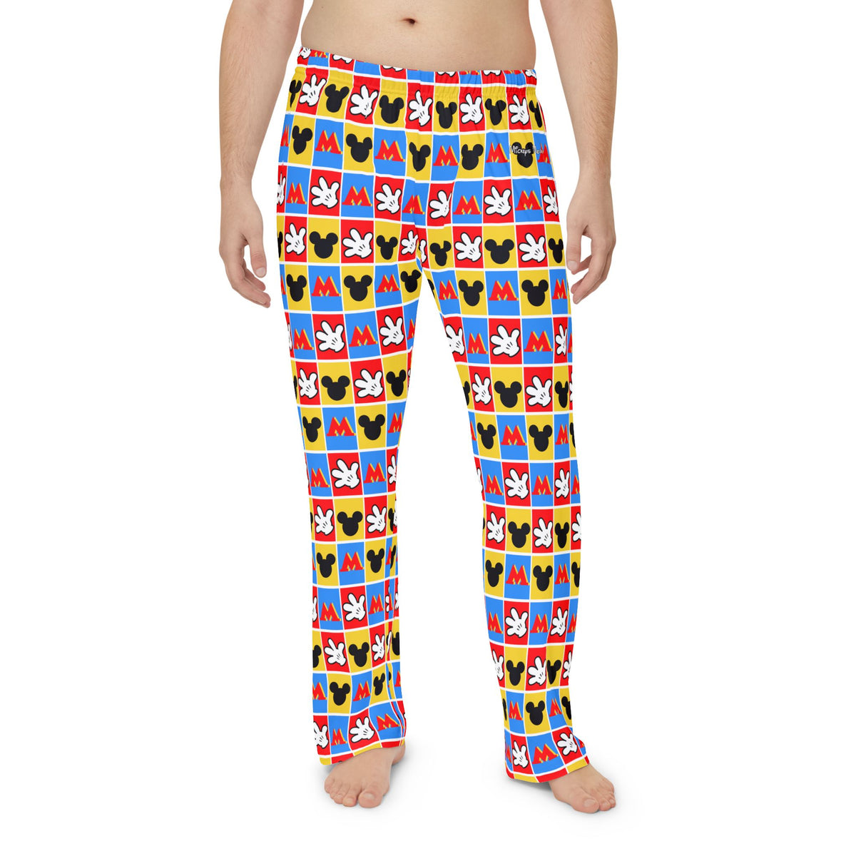 Checkerboard Mickey Hands Men's Pajama Pants