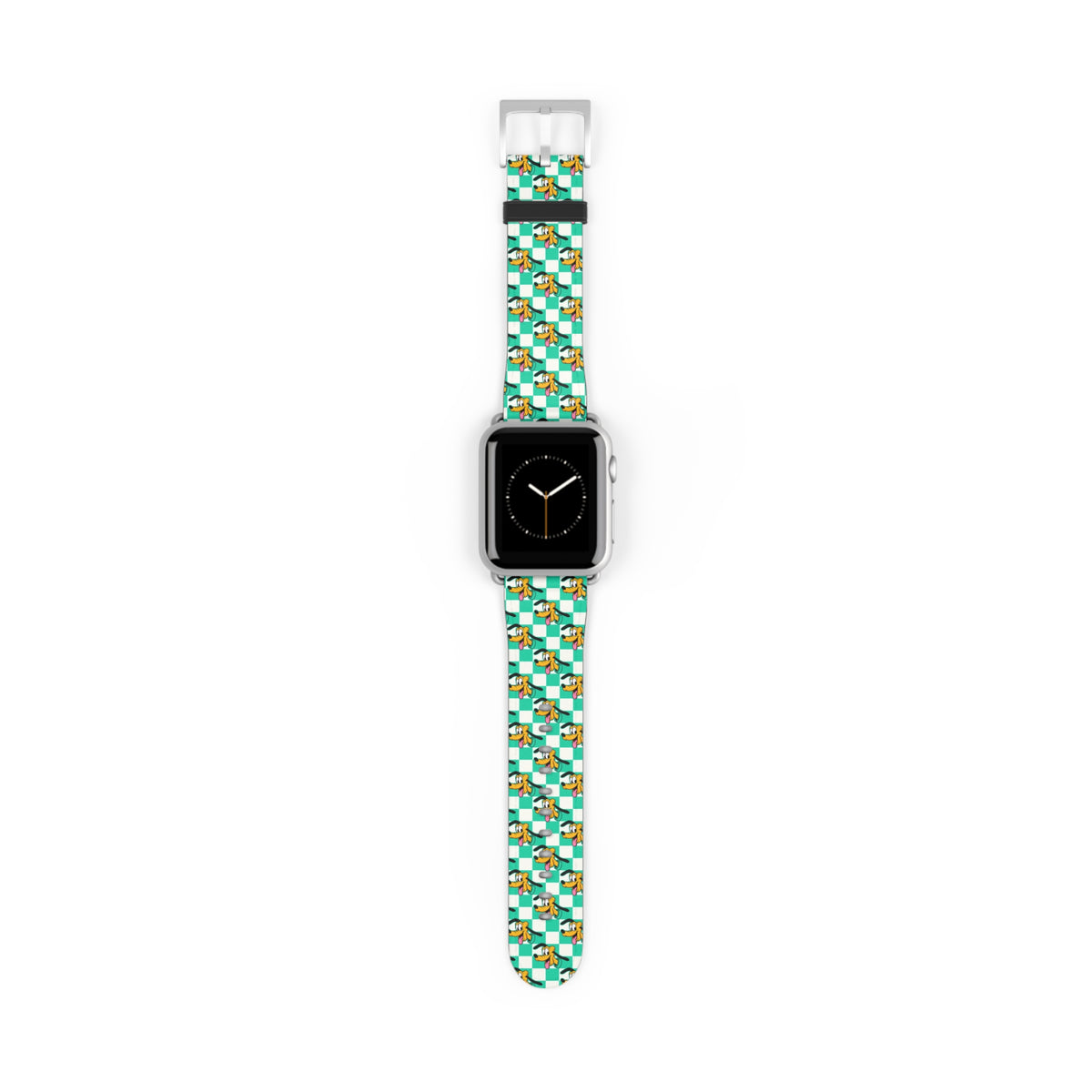 Teal Checkerboard Pluto Whimsical Watch Band - Apple