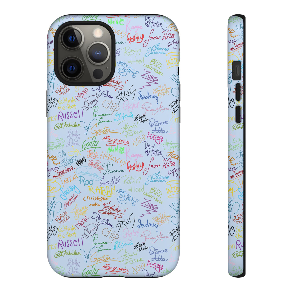 Character Autographs on Blue Resort Ready Cell Phone Tech Case