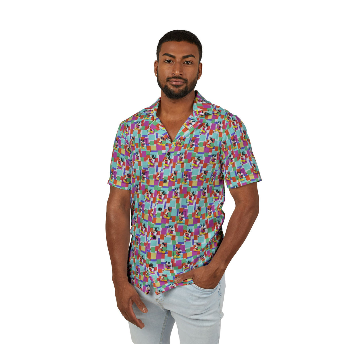Colorblock Mickey Hawaiian Shirt