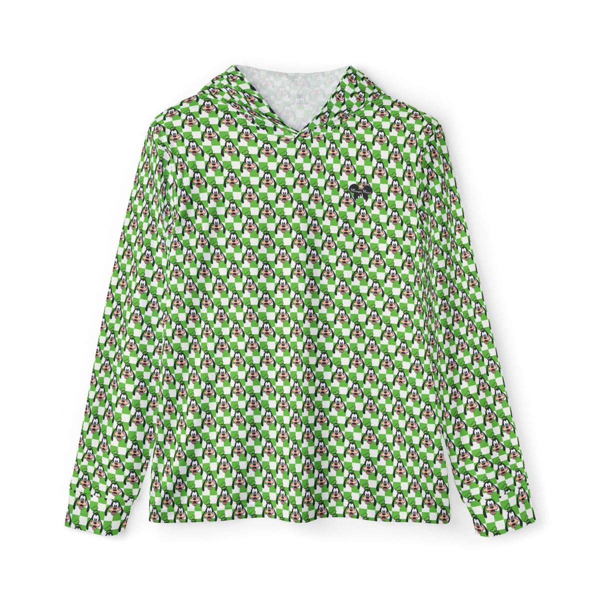 Green Checkerboard Goofy Hooded Sun Shirt