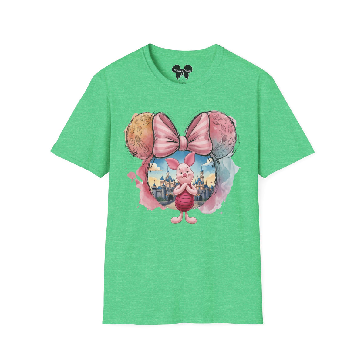 Winnie the Pooh - Piglet's Pink Striped Vignette Unisex Graphic Tee