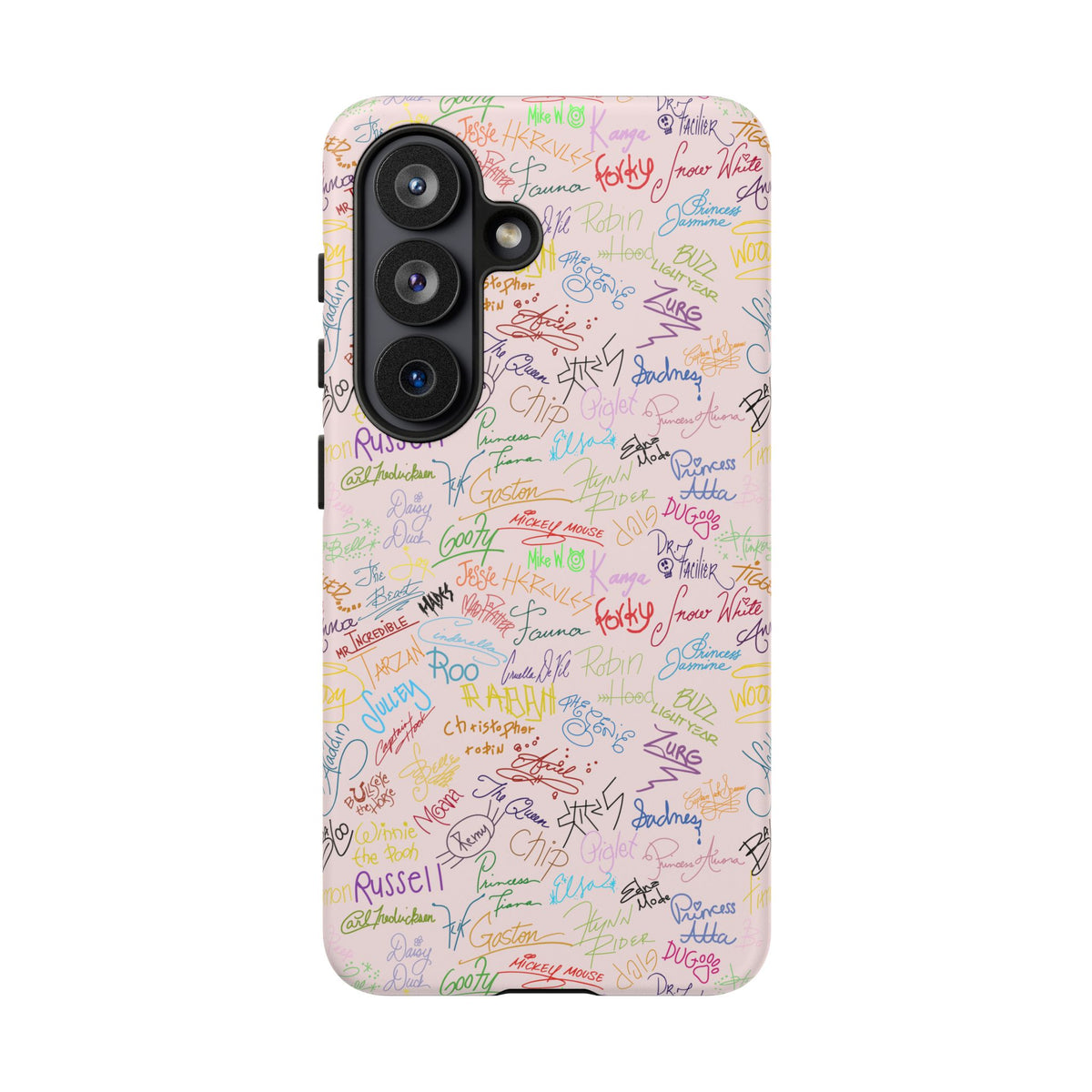 Character Autographs on Pink Resort Ready Cell Phone Tech Case