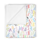 Character Autographs on White Happily Ever After Baby Blanket