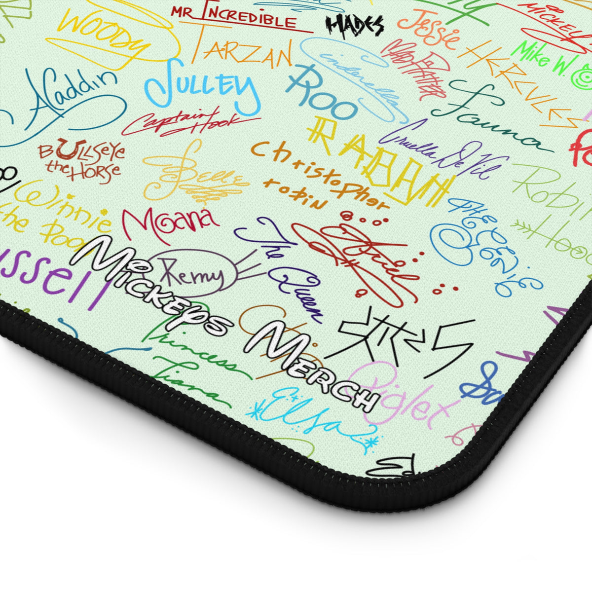 Character Autographs on Green Stateroom Desk Mat