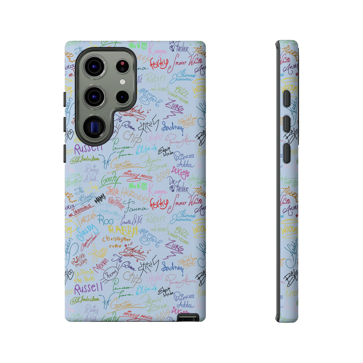 Character Autographs on Blue Resort Ready Cell Phone Tech Case