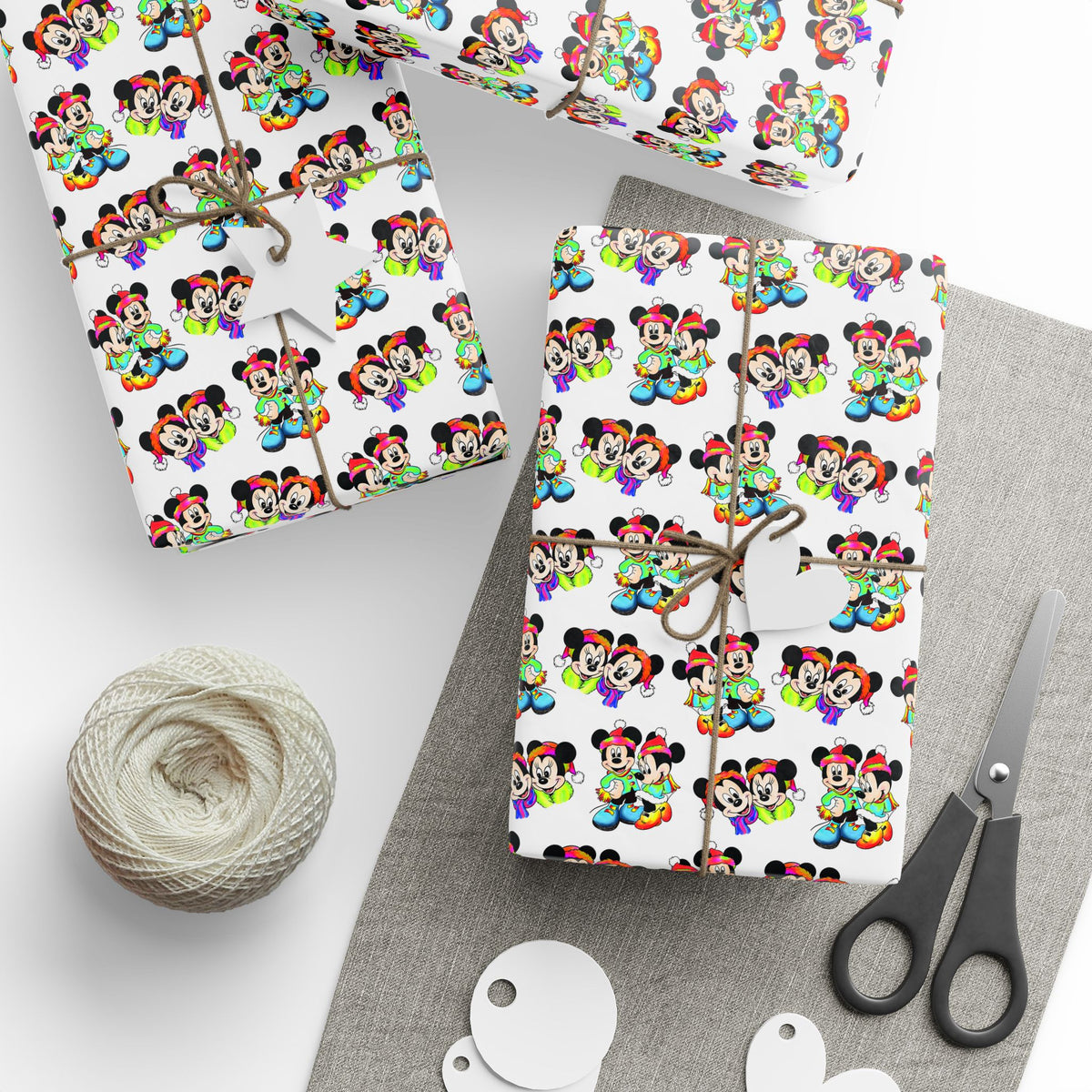 Retro Rainbow Christmas Wrapping Paper Roll