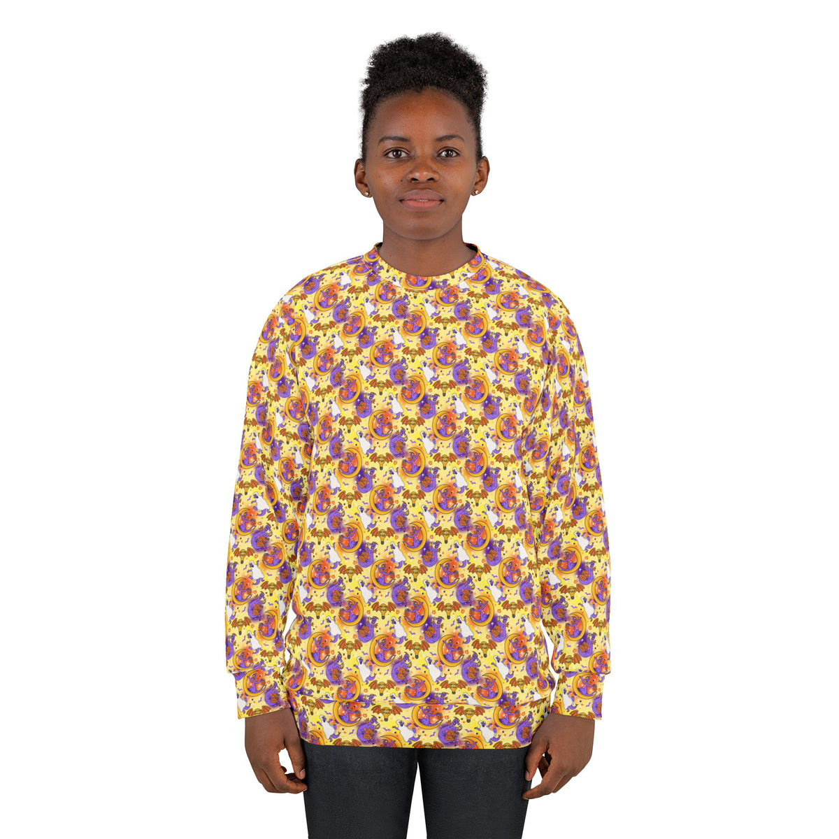 Figment on the Moon Yellow Unisex Crewneck Sweatshirt
